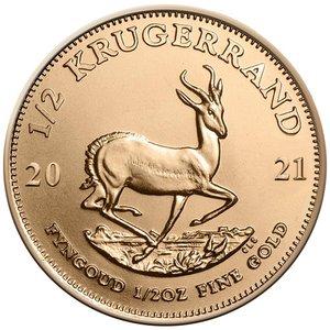 Krügerrand Goldmünze Anlagegold nach § 25 UstG mehrwertsteuerfrei - Größe: 1/2 oz (15,55g)