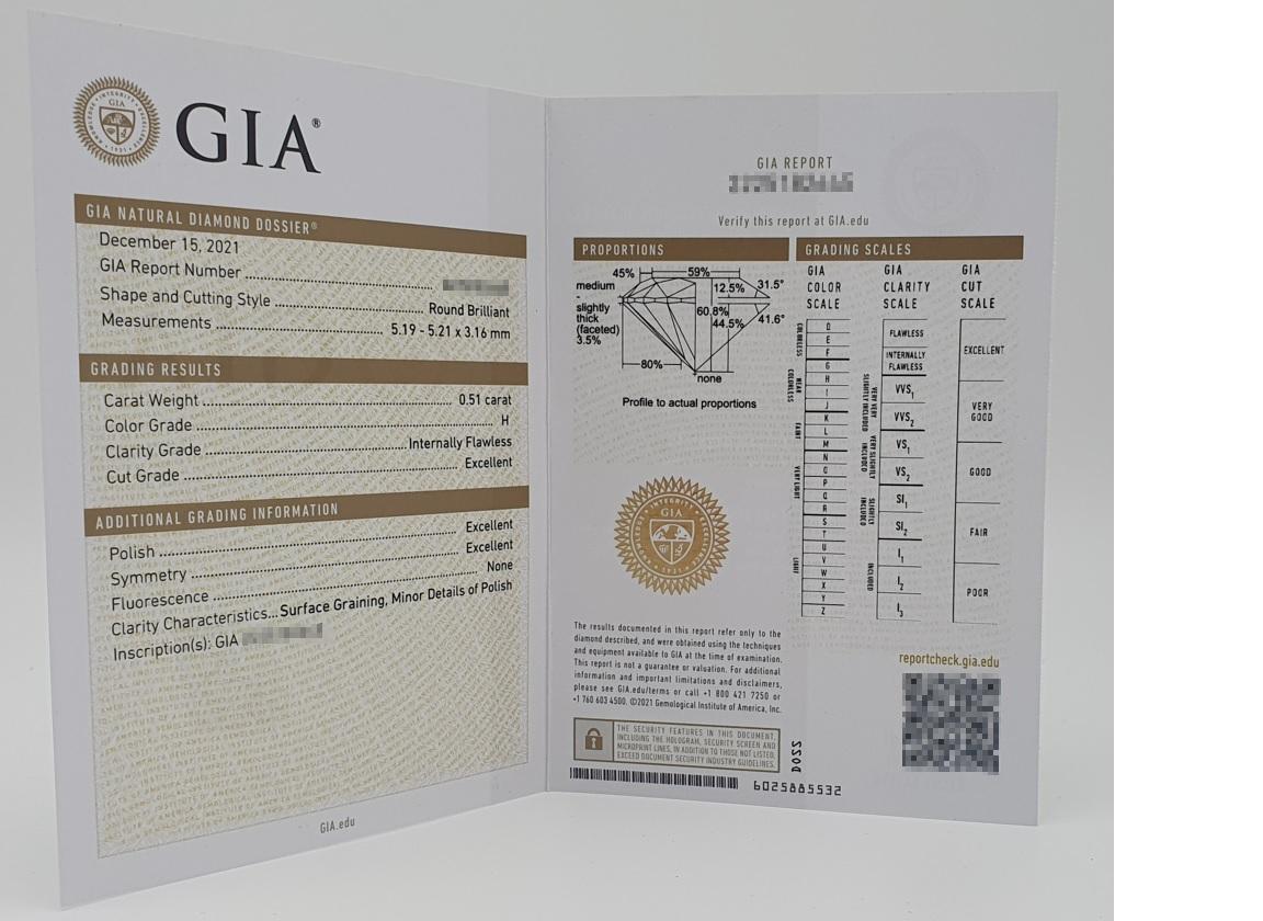 0,73 - 0,76 ct. Anlagediamant, Farbe D