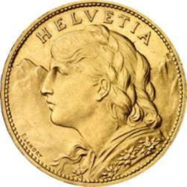 Goldmünze 20 sfr Vreneli Anlagegold nach § 25 UstG mehrwertsteuerfrei