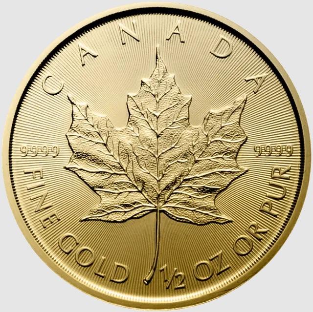1/2 oz Maple Leaf Gold 999,9 nach § 25 UstG mehrwertsteuerfrei