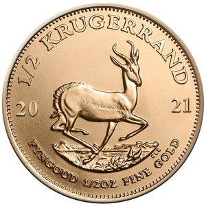 Krügerrand Goldmünze Anlagegold nach &#167; 25 UstG mehrwertsteuerfrei - Größe: 1/2 oz (15,55g)