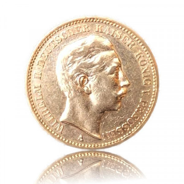 Goldmünze 20 MARK Wilhelm II - Anlagegold nach &#167; 25 UstG mehrwertsteuerfrei